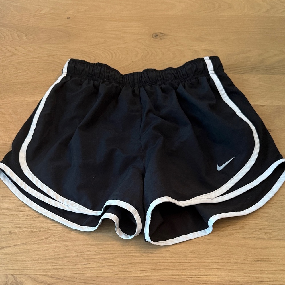 Nike Women’s Black Athletic Shorts with White Piping